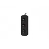 Stekkerdoos 1,5 m, zwart, 3 stopcontacten, kabel van massief koper