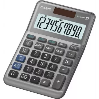 Basisrekenmachine Casio MS-100FM desktop 10 cijfers grijs