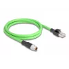 Netwerkkabel DeLOCK M12 kabel X-gecodeerd 8-polig stekker naar RJ45-stekker PUR (TPU) 1 m
