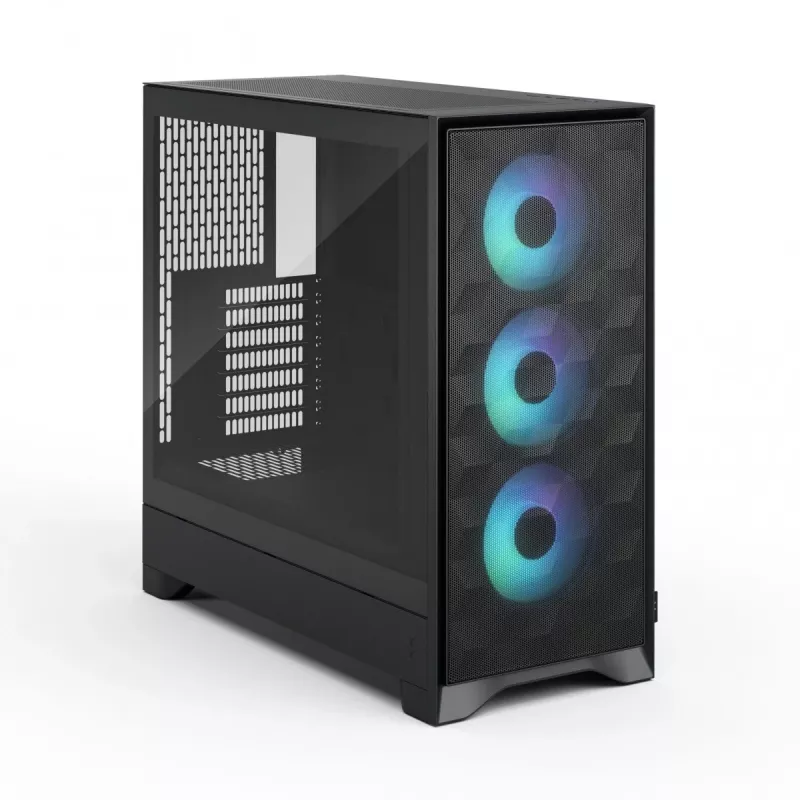 Fractal Design Pop 2 Air zwart Solid midi-tower pc-behuizing — ATX-ondersteuning, 3x 120 mm frontventilatoren, 2,5/3,5-inch drive bays, 215×481×462 mm