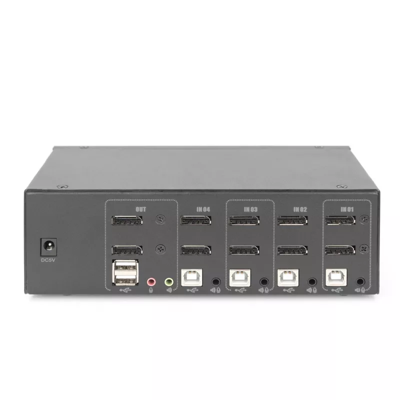 DIGITUS KVM-switch, 4 poorten, dual display, 4K, DisplayPort®