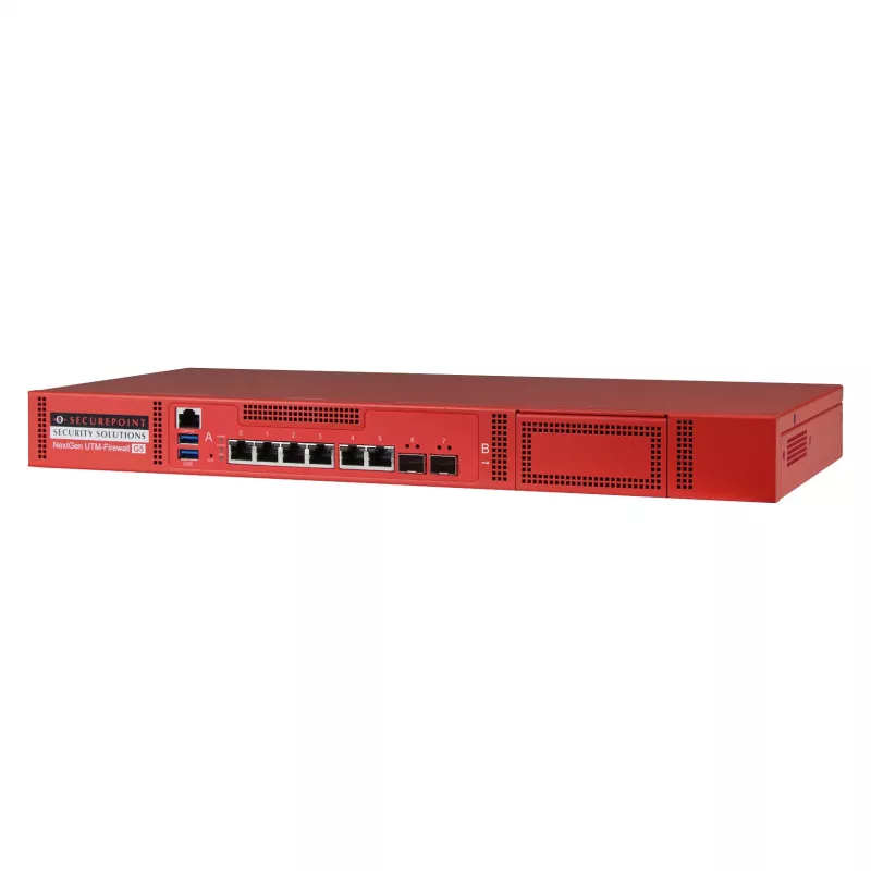 Securepoint RC300S G5 Security UTM Appliance, 13 Gbit/s, 1,5 Gbit/s, 100 gebruikers, AES, bedraad, RJ-45