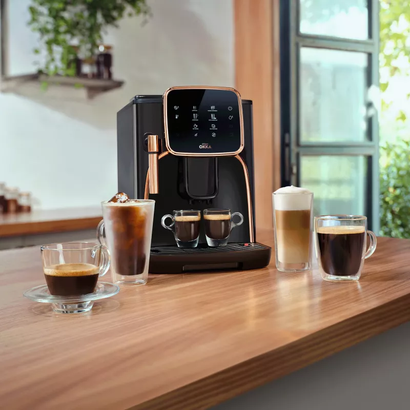 Okka Espresso Pro, volautomaat zwart/brons, 1450 watt