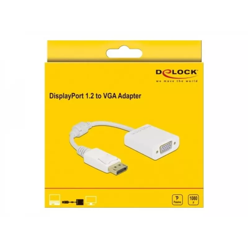 Adapter DisplayPort 1.2 stekker naar VGA bus DeLOCK 61007