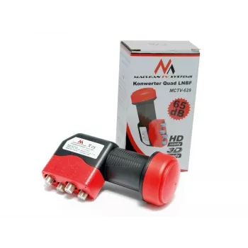 LNB QUAD MACLEAN MCTV-629 65 dB – satelliet-LNB met vier uitgangen, lage ruisverhouding