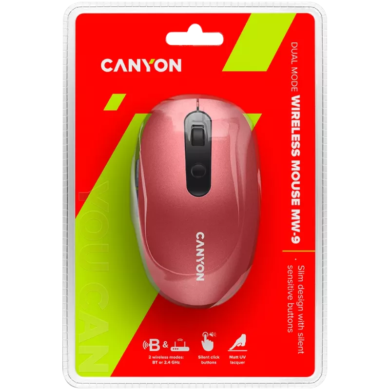 CANYON Muis MW-9 Dual-Mode draadloos Rood