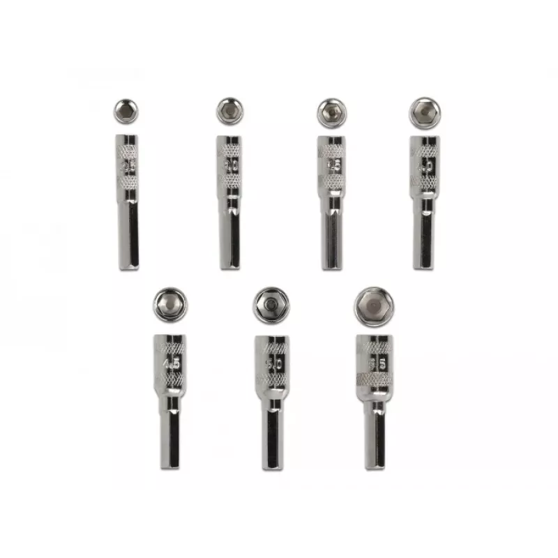 Schroevendraaier-set DeLOCK 90551 8-delig buitenzeskant holschacht 2,5 - 5,5 mm