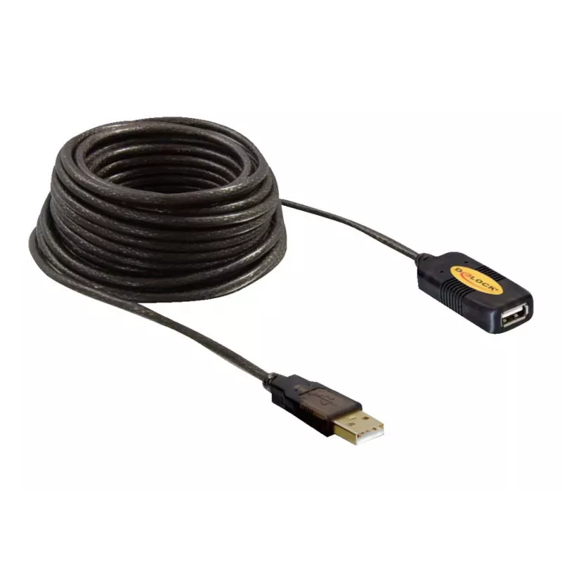 USB-kabel DeLOCK 82446 USB 2.0 10m zwart