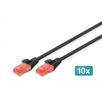 Netwerkkabel Digitus CAT 6 U/UTP 0,5m RJ-45 zwart