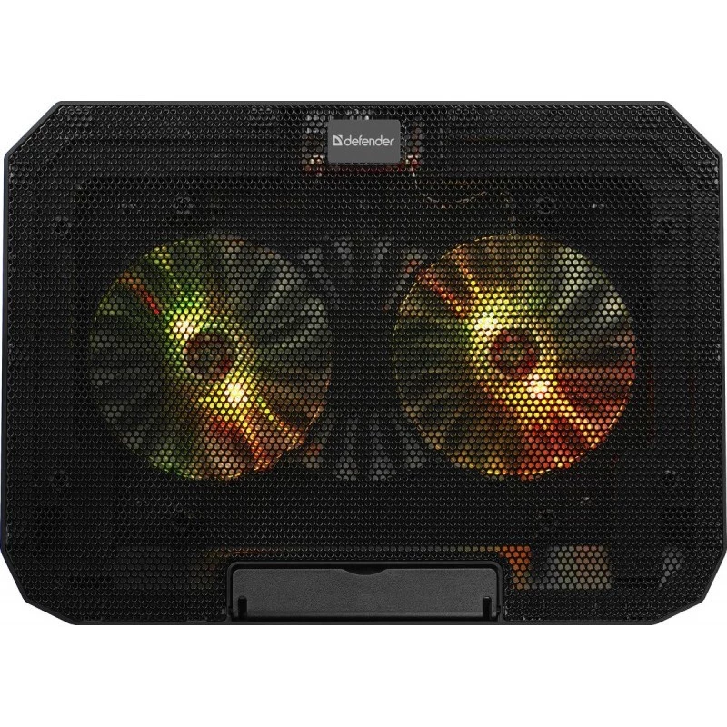 Laptop-koelpad DEFENDER NS-510 met 2 ventilatoren, 2×USB-aansluitingen en RGB-verlichting