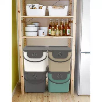 Afvalcontainer rotho Albula 40 l rechthoekig kunststof, groen, 40 l, 400×358×340 mm