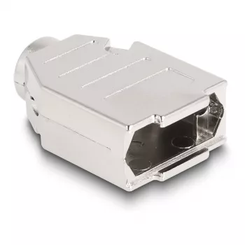 Kabeltule DELOCK D-Sub-behuizing 9-polig (stekker/bus) zilver kunststof, 31×46×16 mm
