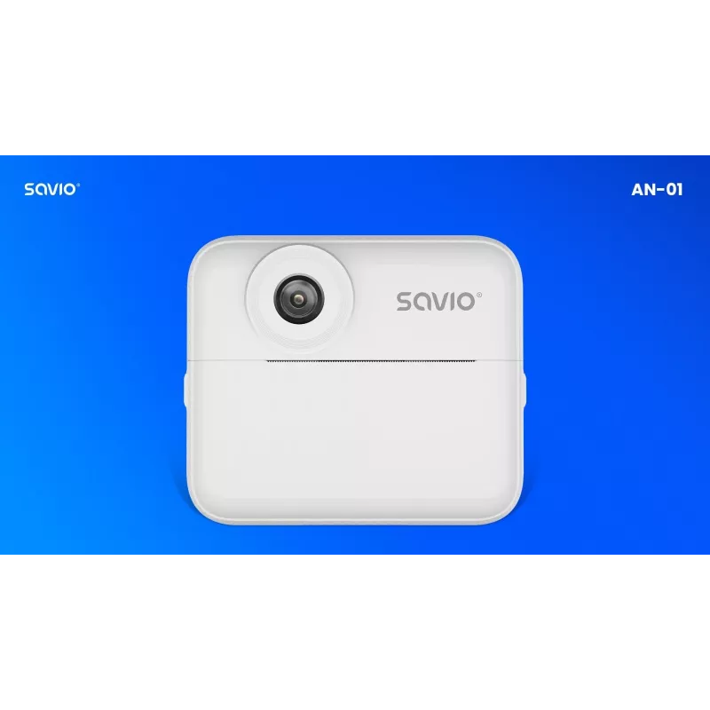 Instantcamera SAVIO AN-01 voor kinderen, wit, 6,1 cm (2,4″) LCD, MicroSDHC tot 32 GB, USB-C, 1200 mAh accu, geen ingebouwde flitser
