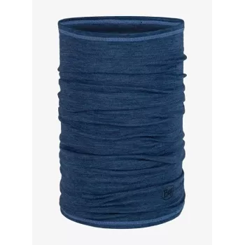 Buff lichte multifunctionele sjaal van merinowol blauw