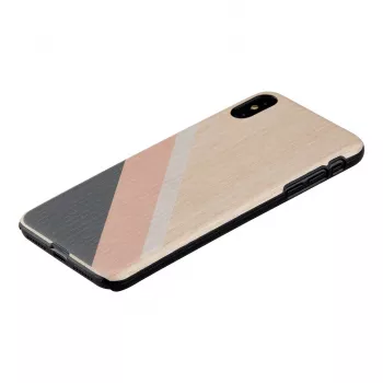 Smartphonehoes man and wood voor iPhone XS Max – roze pak, zwart