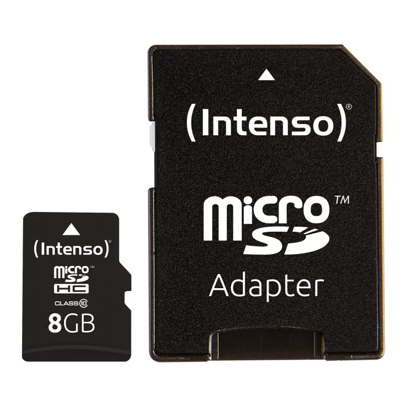 Micro SDHC-geheugen 8GB C10/W/ADAPTER 3413460 INTENSO
