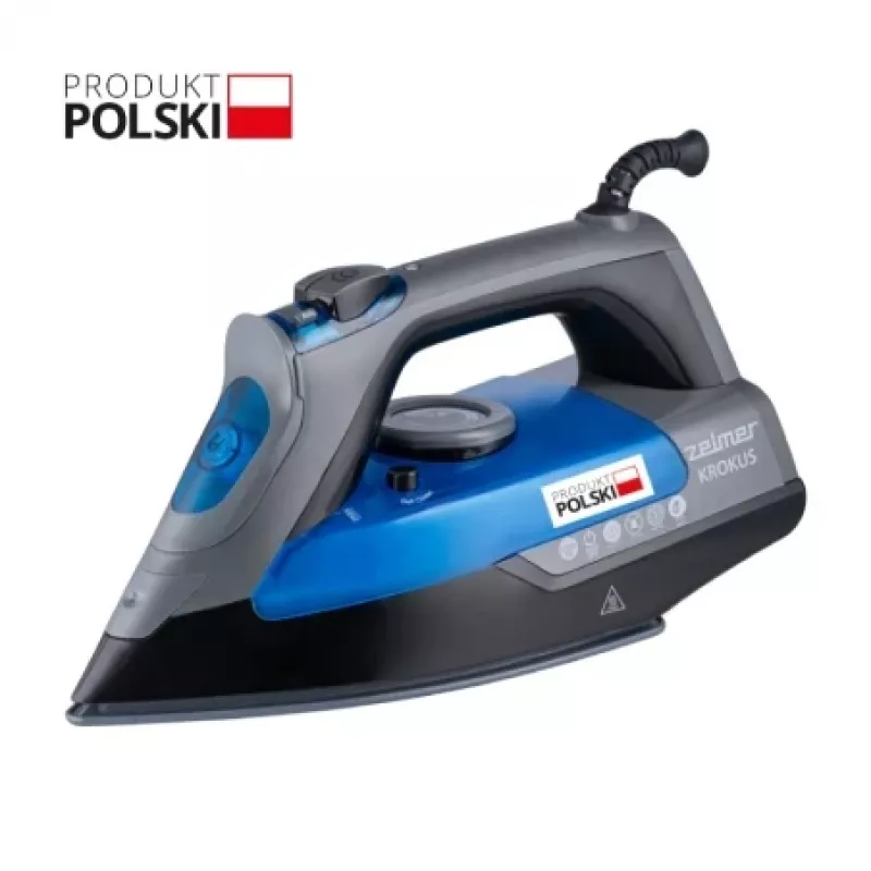 Zelmer Krokus ZIR3220 stoomstrijkijzer, 3000 W, stoomstoot van 200 g, keramische zoolplaat, blauw