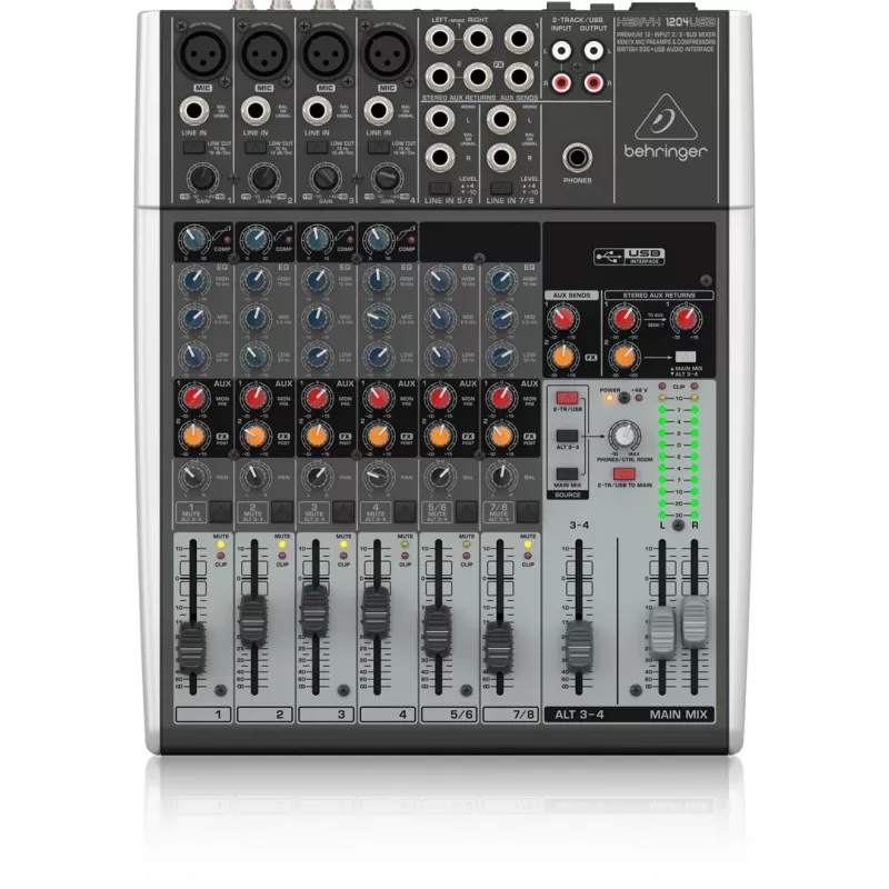Behringer Xenyx 1204USB audiomixer 12 kanalen grijs