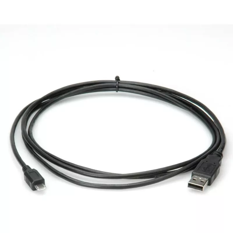 USB 2.0-kabel ROLINE 11.02.8755 3,0 m type A M – Micro-USB B M