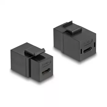 DeLOCK Keystone-module USB 2.0 Type-C bus naar bus zwart