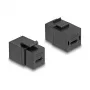DeLOCK Keystone-module USB 2.0 Type-C bus naar bus zwart