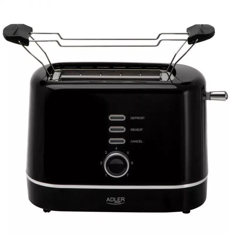 Adler AD 3224b toaster met broodjesrooster 7 bruiningsstanden zwart