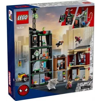 LEGO Marvel Set 76324 Spider-Man vs. Oscorp, 808 onderdelen, 8 minifiguren, vanaf 10 jaar