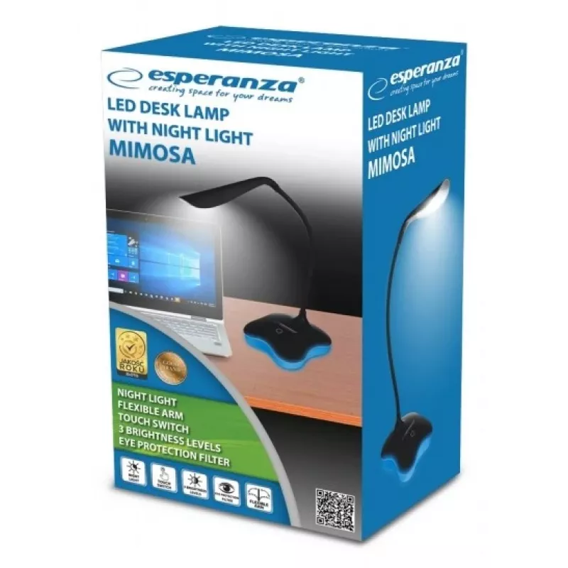 Esperanza ELD105K Mimosa led-bureaulamp, 3 W, zwart