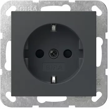 Schuko-stopcontact Gira System 55, model 445328, antraciet uitvoering