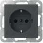 Schuko-stopcontact Gira System 55, model 445328, antraciet uitvoering