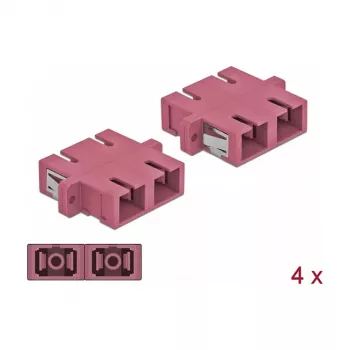 Glasvezel SC-koppeling bus-bus DELOCK 85998, paars, 4-pack