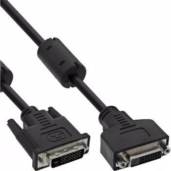 InLine DVI-D-kabel 24+1 M/F, Dual Link, 2 ferrietkernen, 3 m
