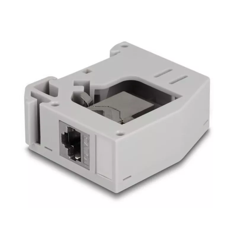 DeLOCK DIN-railadapter RJ45-bus naar RJ45-bus Cat.6A grijs