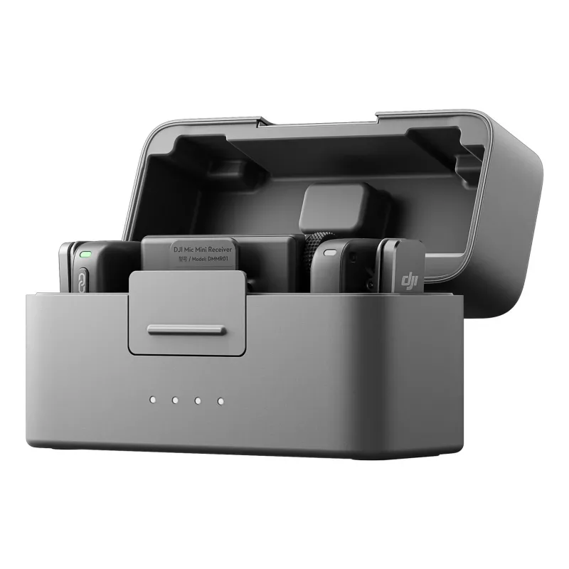 DJI Mic Mini (2 TX + 1 RX + oplaadcase) draadloze microfoonkit - donkergrijs