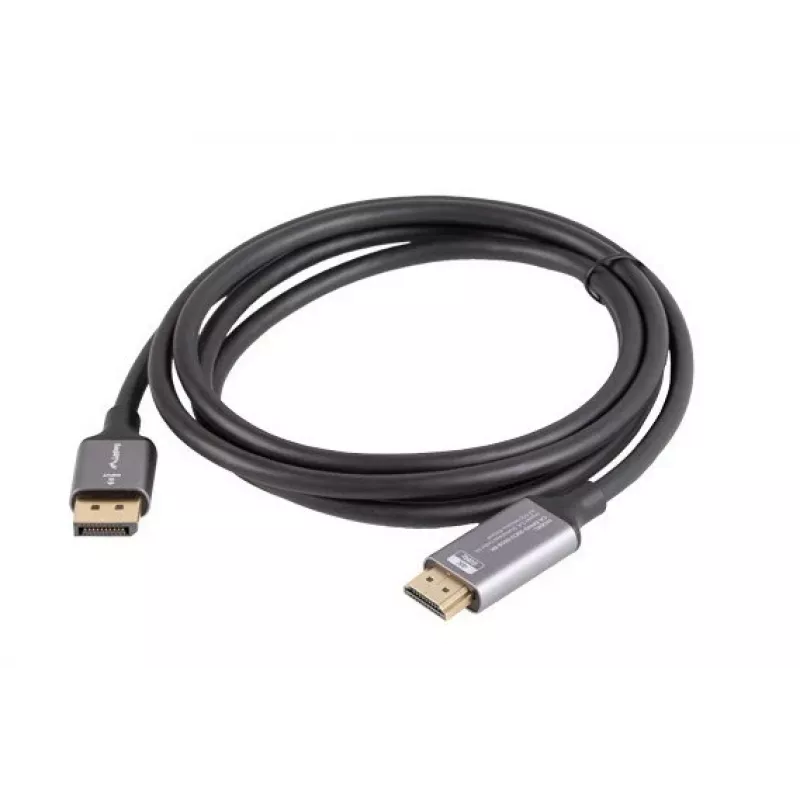 Lanberg CA-DPHD-20CU-0018-BK videokabel-adapter 1,8 m DisplayPort HDMI type A (standaard) zwart, zilver