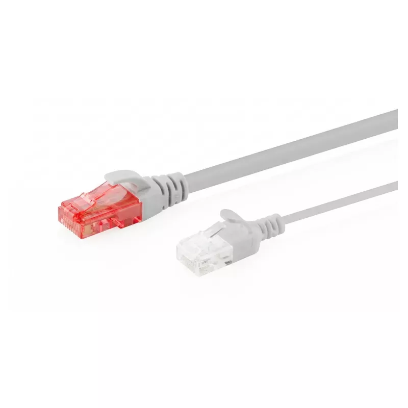 Netwerk-patchkabel DIGITUS CAT6 U-UTP slank, 2 m, grijs, 10-pack