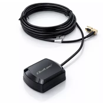 Externe GPS/GLONASS-antenne QOLTEC 28 dBi 50 W met haakse SMA-stekker