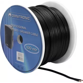Luidsprekerkabel Omnitronic 30300511, 2x2,5 mm², 100 m, zwart