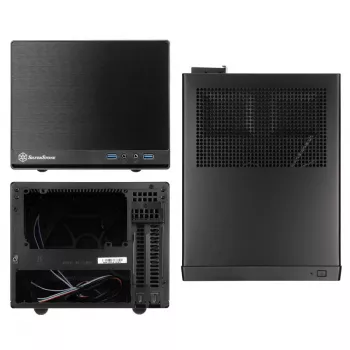 SilverStone SUGO 13 - Desktop - Mini-DTX - zonder voeding (AT / PS/2) - zwart - USB/audio (SST-SG13B-Q)