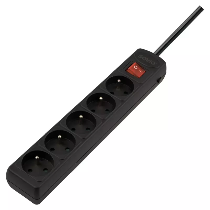 Stekkerdoos SAVIO LZ-17 — 5-voudig, 3 m kabel, geaarde stopcontacten