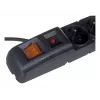 Acar S10 stekkerdoos met overspanningsbeveiliging, 10 contacten, 1,5 m, zwart