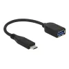 USB-kabel DeLOCK USB 3.1 Gen 2 Type-C/Type-A 0,1 m zwart
