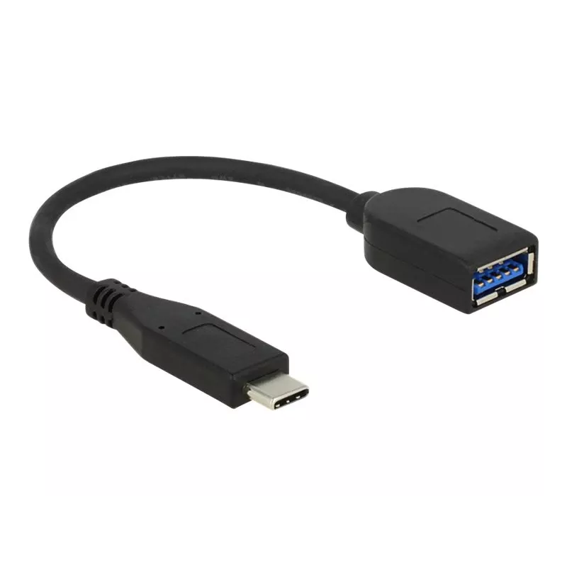 USB-kabel DeLOCK USB 3.1 Gen 2 Type-C/Type-A 0,1 m zwart