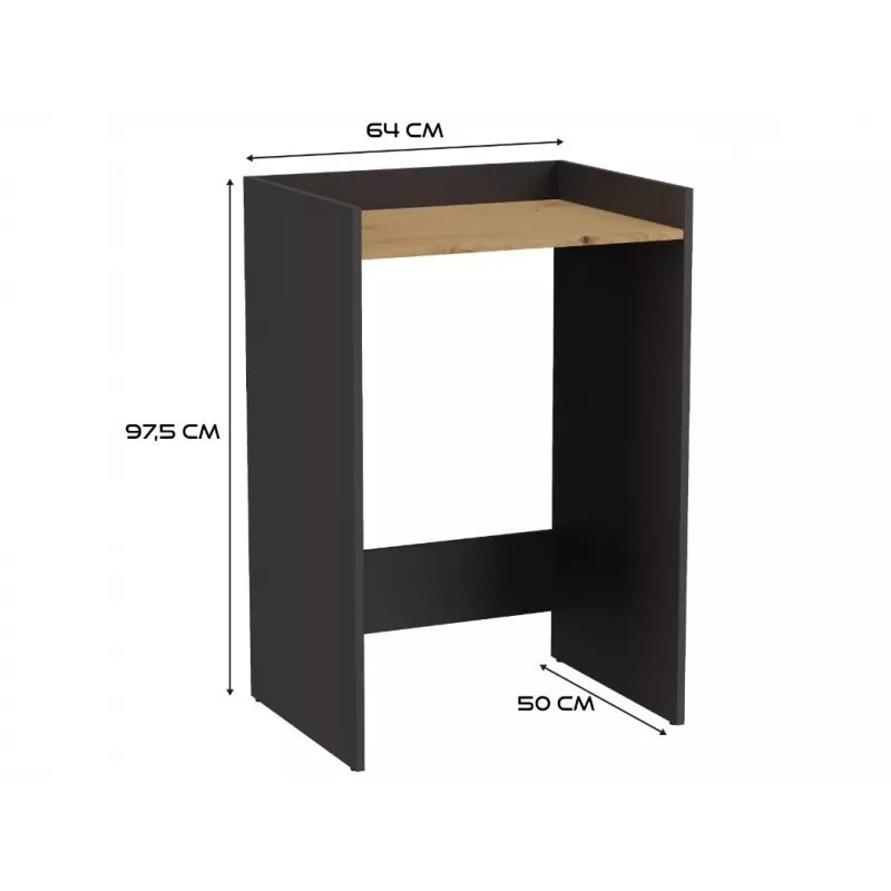 Top e Shop POLA wasruimtekast voor wasmachine – antraciet / artisan eiken
