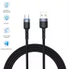Datakabel Tellur USB naar Type-C LED nylon gevlochten 1,2 m zwart