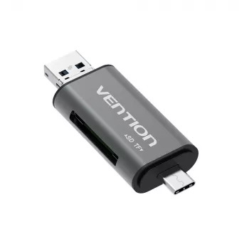 Vention USB3.0 multifunctionele kaartlezer grijs metaal Type