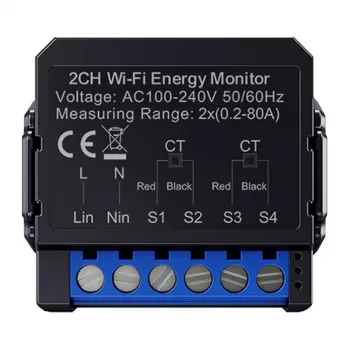 Slimme bidirectionele energiemeter Avatto WPM16-2 – WiFi-connectiviteit, energiebewaking voor verbruik en opwekking