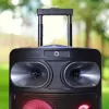 Draagbare Bluetooth-karaokeluidspreker MANTA SPK0803B140 140W, batterijgevoed, MIC/USB/microSD, FM, equalizer, wielen