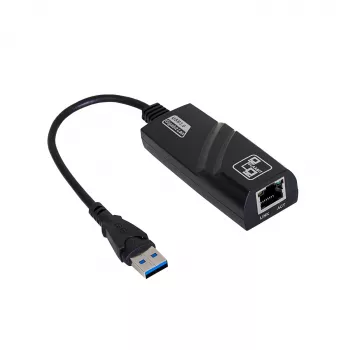 Akyga AK-AD-31 USB 3.0 naar Gigabit Ethernet-adapter, RJ45, 15 cm kabel, zwart