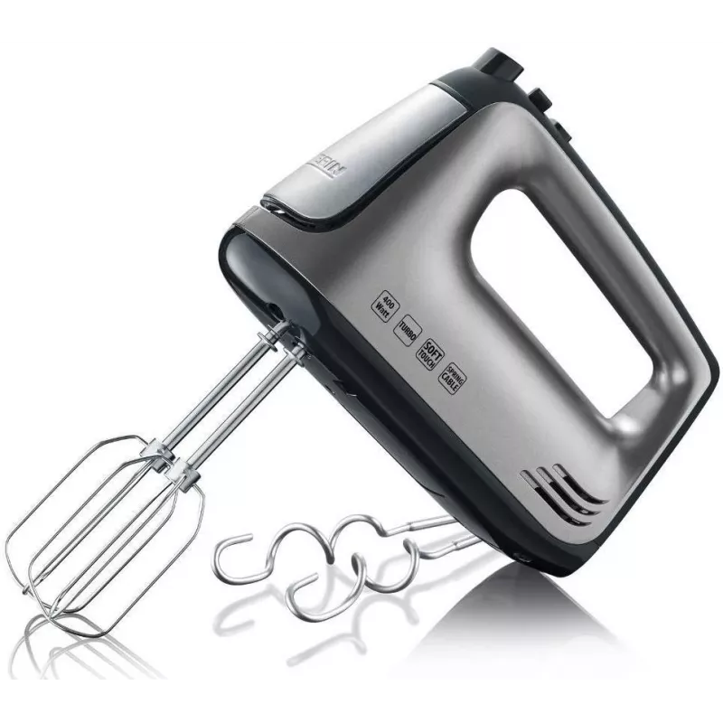 SEVERIN HM 3832 - handmixer - 400 W - grijs metallic/zwart/roestvrijstaal